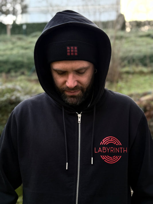 LABYRINTH | Hoodie | Black & Red
